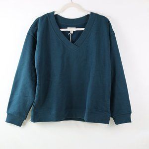 Pact Organic Cotton Teal Sweatshirt NWT